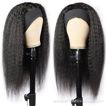 Wholesale Human Hair Headband Wigs for Black Women Glueless Remy Human Hair Headband Wig,Headband Kinky Ponytail Human Hair Wig